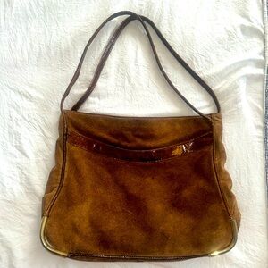 Bellido for Susan Gail 1970s Vintage Suede & Snakeskin Bag